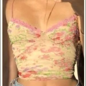 Floral print camisole cropped top